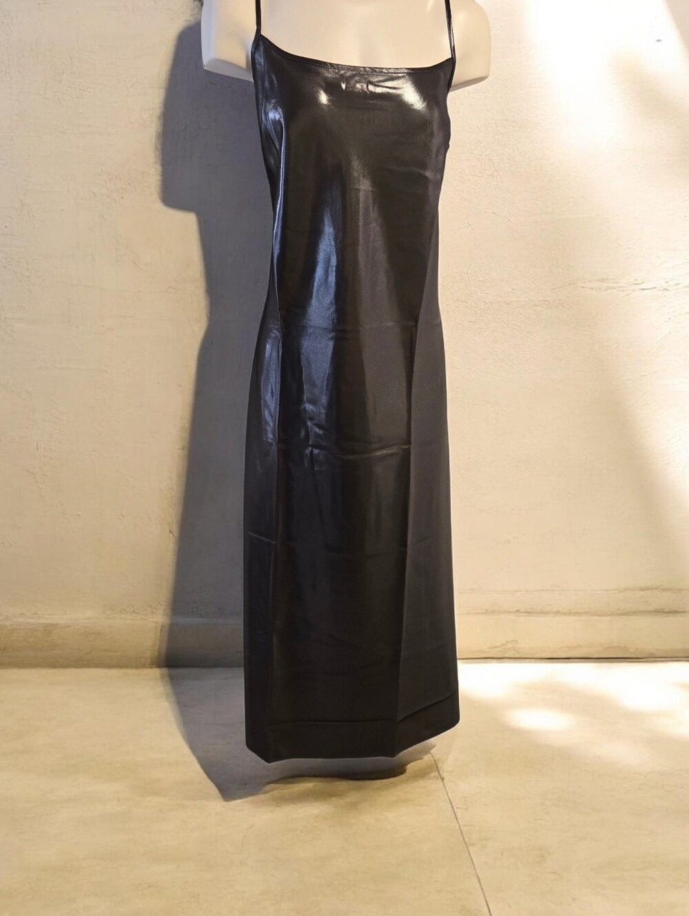 🖤 Old Navy Faux Leather‎ Slip Midi Dress 🖤 Size Medium |